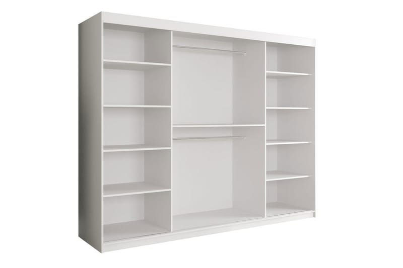 Garderob med Speglar Kant Marmesa 250 cm Marmormönster - Vit/Svart - Förvaring - Garderober & garderobssystem