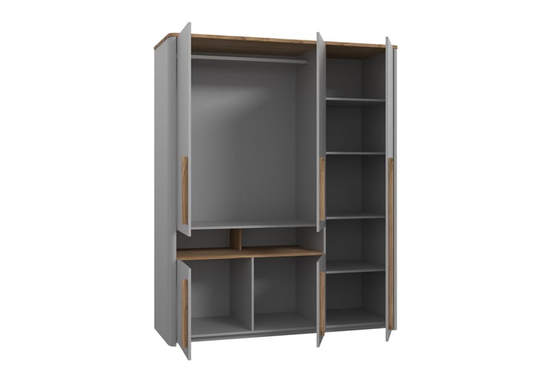Garderob Meris 59x158 cm - Grå/Brun - Förvaring - Garderober & garderobssystem