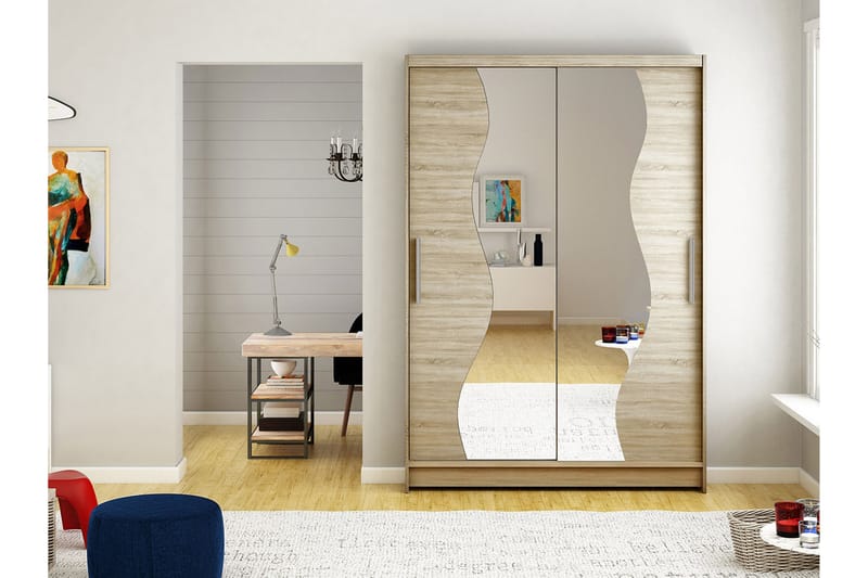Garderob Miami 120x58x200 cm - Beige - Förvaring - Garderober & garderobssystem