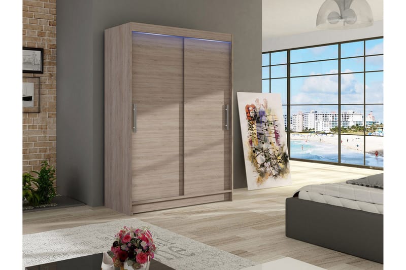 Garderob Miami 120x58x200 cm - Beige/Grå - Förvaring - Garderober & garderobssystem