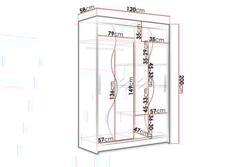 Garderob Miami 120x58x200 cm - Vit - Förvaring - Garderober & garderobssystem