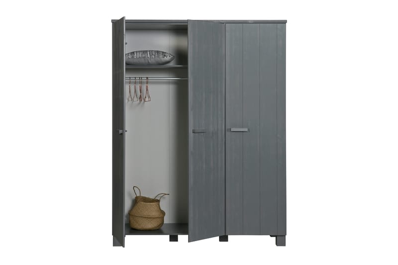 Garderob Mitchell 158 cm - Stålgrå Tall - Förvaring - Garderober & garderobssystem