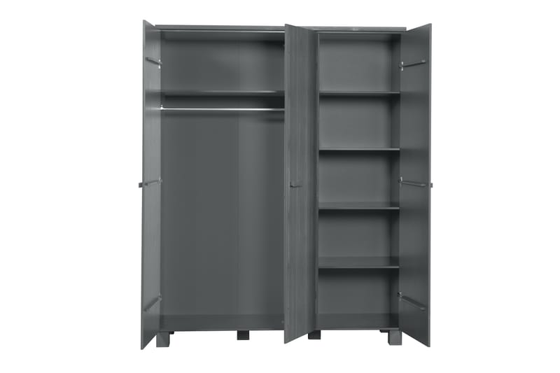 Garderob Mitchell 158 cm - Stålgrå Tall - Förvaring - Garderober & garderobssystem