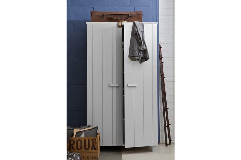 Garderob Mitchell 202 cm - Grå Tall - Förvaring - Garderober & garderobssystem