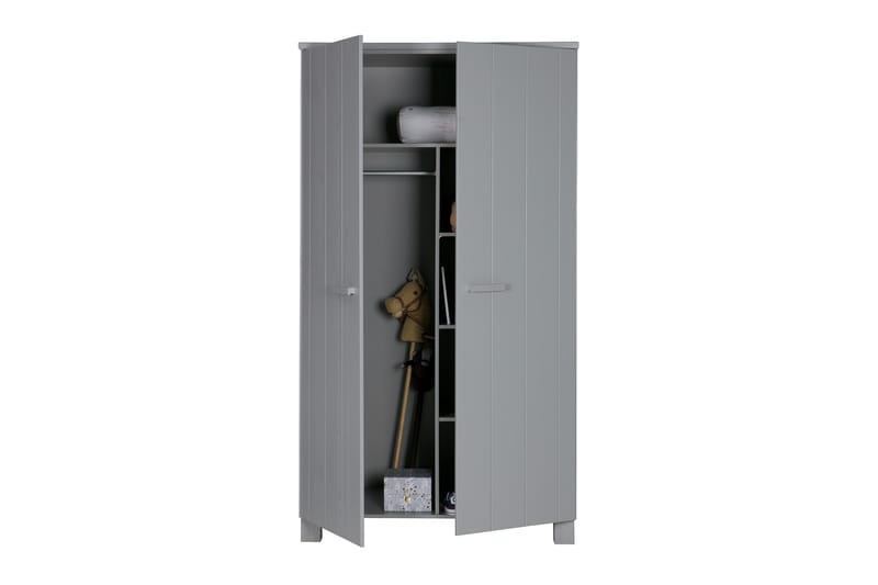 Garderob Mitchell 202 cm - Grå Tall - Förvaring - Garderober & garderobssystem