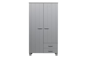 Garderob Mitchell med 2 Lådor 111 cm - Grå Tall - Förvaring - Garderober & garderobssystem