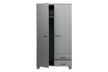 Garderob Mitchell med 2 Lådor 111 cm - Grå Tall - Förvaring - Garderober & garderobssystem
