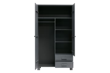 Garderob Mitchell med 2 Lådor 111 cm - Stålgrå Tall - Förvaring - Garderober & garderobssystem