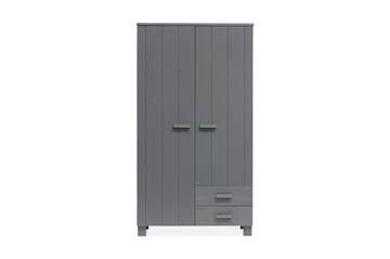 Garderob Mitchell med 2 Lådor 111 cm - Stålgrå Tall - Förvaring - Garderober & garderobssystem