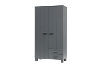 Garderob Mitchell med 2 Lådor 111 cm - Stålgrå Tall - Förvaring - Garderober & garderobssystem