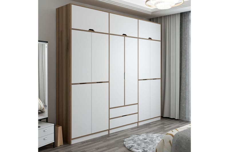 Garderob Munna 277x253 cm - Vit - Förvaring - Garderober & garderobssystem