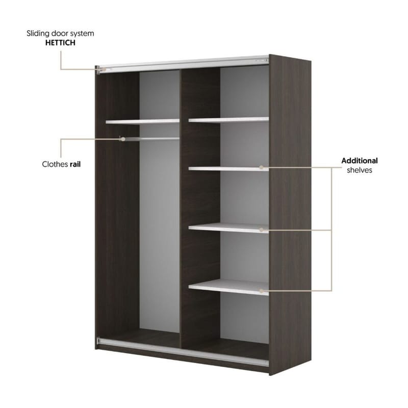 Garderob Niva 2 Skjutdörrar - Dunin-ek - Förvaring - Garderober & garderobssystem