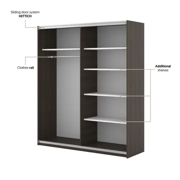 Garderob Niva Bred 2 Skjutdörrar - Dunin-ek - Förvaring - Garderober & garderobssystem