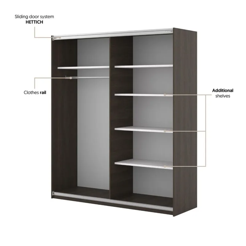 Garderob Niva Bred 2 Skjutdörrar - Dunin-ek - Förvaring - Garderober & garderobssystem