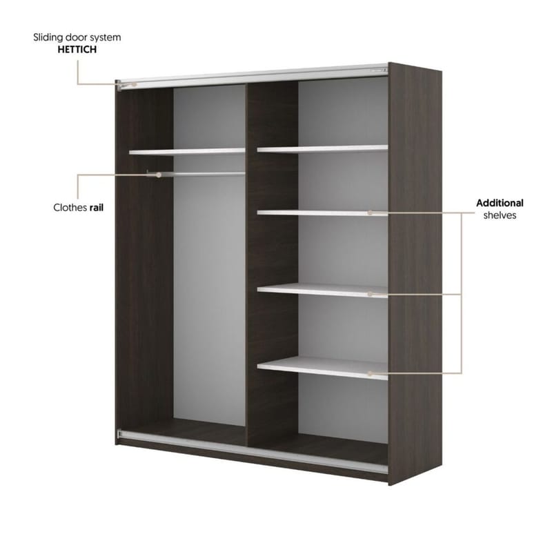 Garderob Niva Bred 2 Skjutdörrar - Dunin-ek - Förvaring - Garderober & garderobssystem