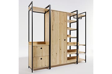 Garderob Okan 200x40 cm - Natur/Svart - Förvaring - Garderober & garderobssystem