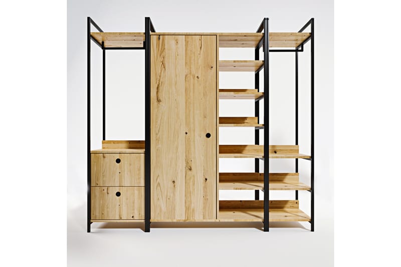 Garderob Okan 200x40 cm - Natur/Svart - Förvaring - Garderober & garderobssystem
