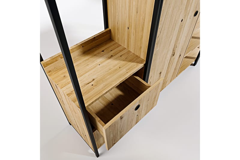 Garderob Okan 200x40 cm - Natur/Svart - Förvaring - Garderober & garderobssystem