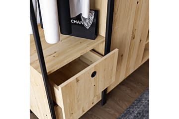 Garderob Okan 200x40 cm - Natur/Svart - Förvaring - Garderober & garderobssystem