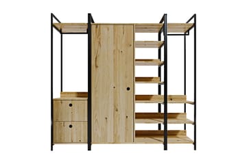 Garderob Okan 200x40 cm - Natur/Svart - Förvaring - Garderober & garderobssystem