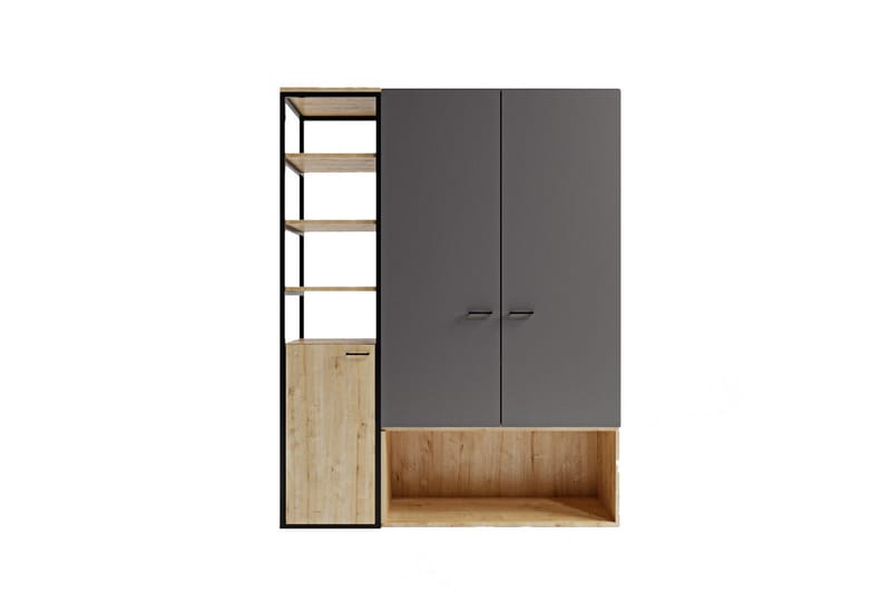 Garderob Onuras 144x40 cm - Antracit/Natur - Förvaring - Garderober & garderobssystem