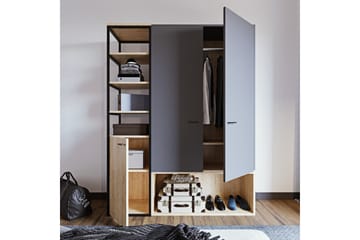 Garderob Onuras 144x40 cm - Antracit/Natur - Förvaring - Garderober & garderobssystem