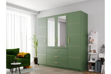 Garderob Ordino 196 cm - Grön - Förvaring - Garderober & garderobssystem