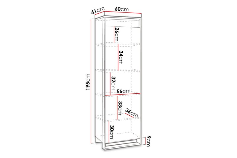 Garderob Quant 41x60 cm - Ek/Svart - Förvaring - Garderober & garderobssystem