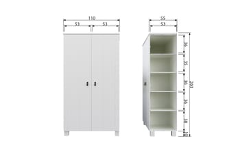 Garderob Rawsone 55x111 cm - Vit - Förvaring - Garderober & garderobssystem