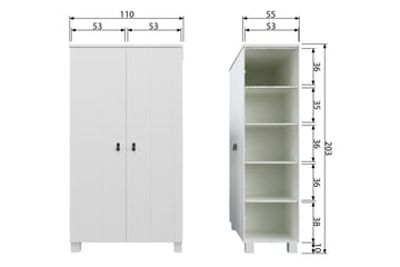 Garderob Rawsone 55x111 cm - Vit - Förvaring - Garderober & garderobssystem