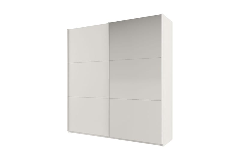Garderob Rhodes 225x65x244 cm - Vit/Spegel - Förvaring - Garderober & garderobssystem