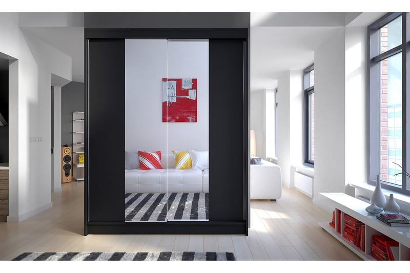 Garderob Richmond 150x58x200 cm - Svart - Förvaring - Garderober & garderobssystem