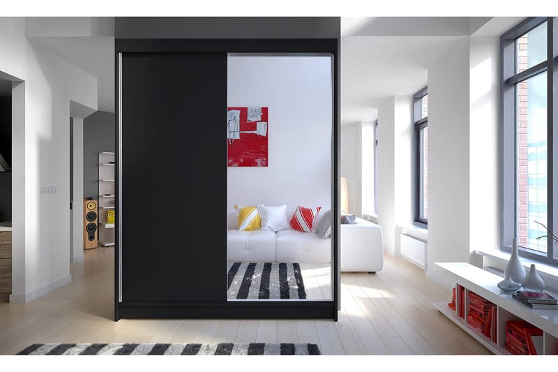 Garderob Richmond 150x58x200 cm - Svart/Svart - Förvaring - Garderober & garderobssystem