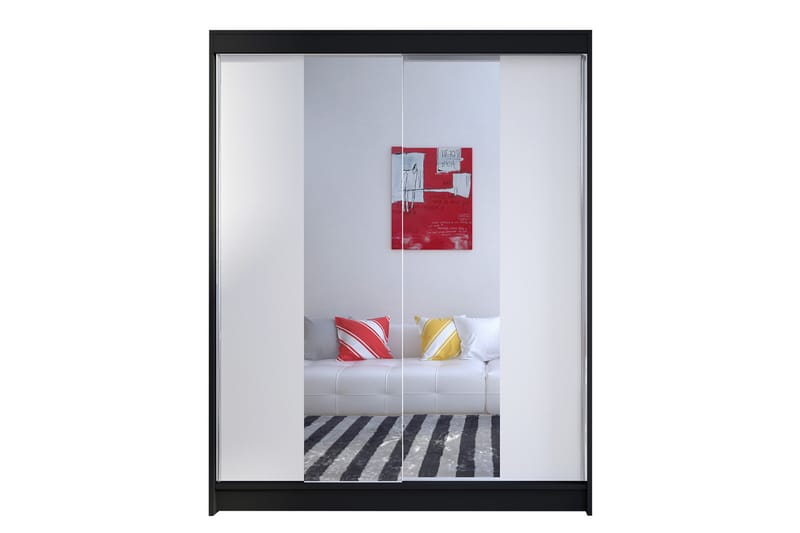 Garderob Richmond 150x58x200 cm - Vit/Svart - Förvaring - Garderober & garderobssystem