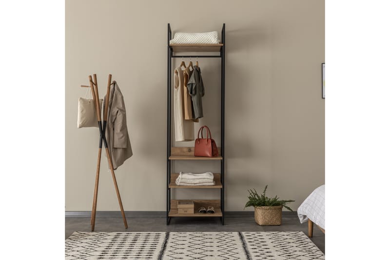 Garderob Rok 52x104 cm 11 Hyllor - Natur - Förvaring - Garderober & garderobssystem