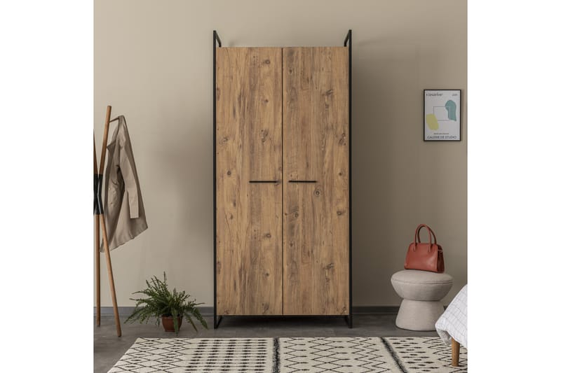Garderob Rok 52x104 cm 11 Hyllor - Natur - Förvaring - Garderober & garderobssystem