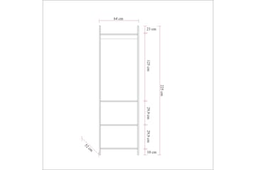 Garderob Rok 52x104 cm 11 Hyllor - Natur - Förvaring - Garderober & garderobssystem