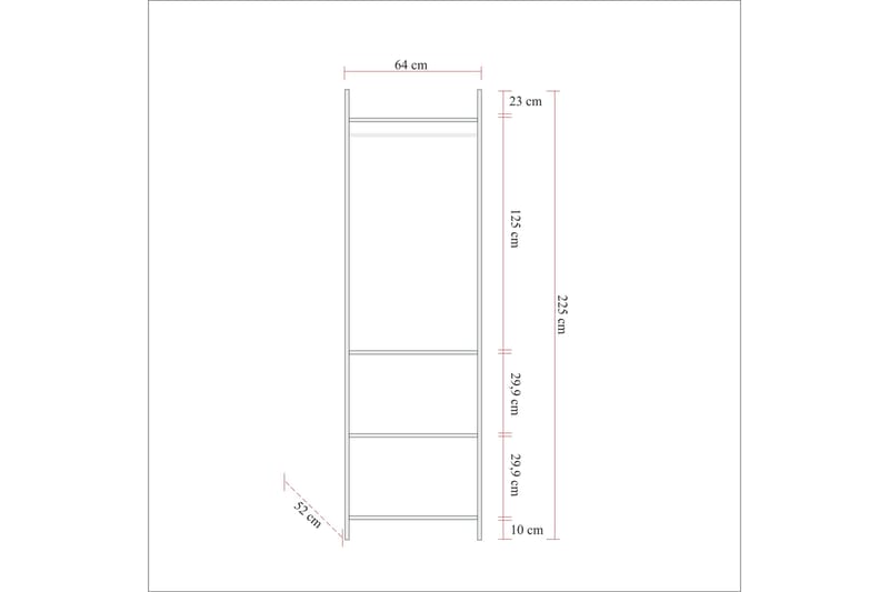 Garderob Rok 52x104 cm 11 Hyllor - Natur - Förvaring - Garderober & garderobssystem