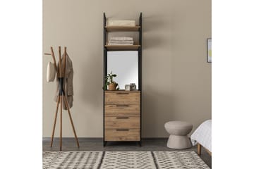 Garderob Rok 52x64 cm med Spegel 4 Skåp - Natur - Förvaring - Garderober & garderobssystem