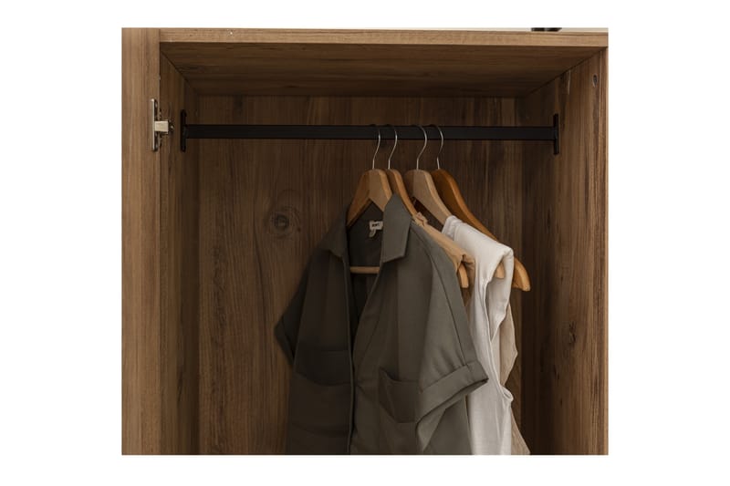 Garderob Rok 52x64 cm med Spegel 4 Skåp - Natur - Garderober & garderobssystem