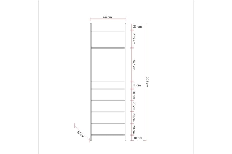 Garderob Rok 52x64 cm med Spegel 4 Skåp - Natur - Förvaring - Garderober & garderobssystem