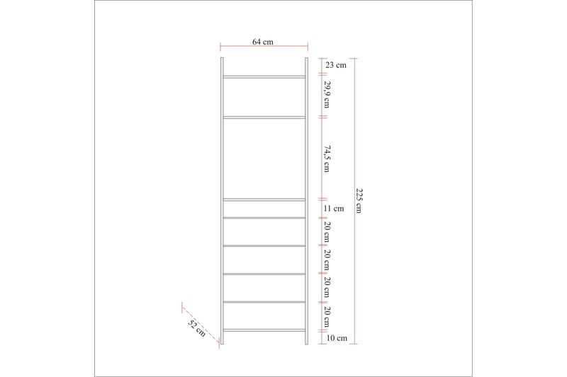 Garderob Rok 52x64 cm med Spegel 4 Skåp - Natur - Garderober & garderobssystem