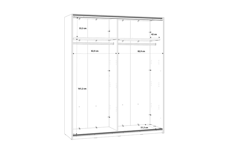 Garderob Sapes 62x171 cm - Brun/Grå - Förvaring - Garderober & garderobssystem