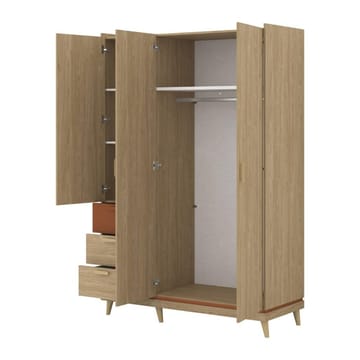 Garderob Scandi 3 dörrar med 3 lådor - Oljerad Ek - Förvaring - Garderober & garderobssystem