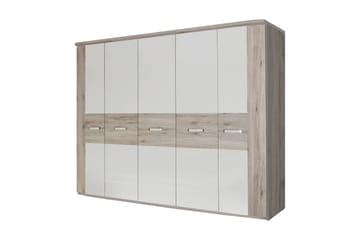 Garderob Scarborough 250 cm - Brun|Vit - Förvaring - Garderober & garderobssystem