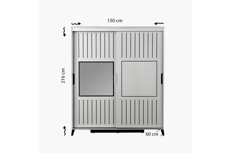 Garderob Skoglund 150 - Vit - Garderober & garderobssystem