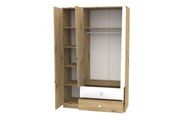 Garderob Staton 120 cm - Natur/Vit/Grå - Förvaring - Garderober & garderobssystem