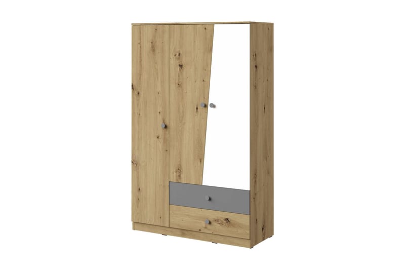 Garderob Staton 120 cm - Natur/Vit/Grå - Förvaring - Garderober & garderobssystem