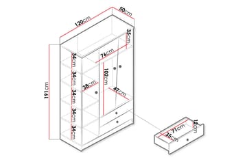 Garderob Staton 120 cm - Natur/Vit/Grå - Förvaring - Garderober & garderobssystem