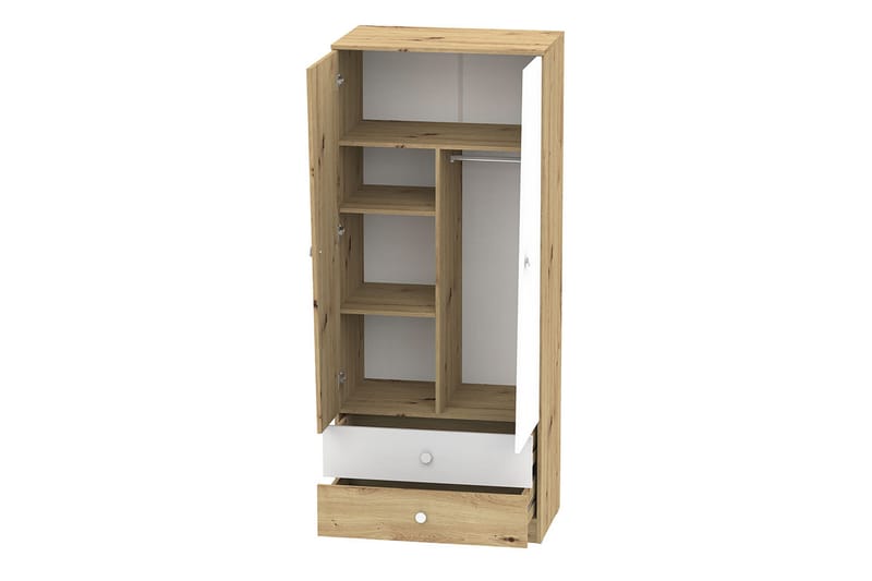 Garderob Staton 80 cm - Natur/Vit - Förvaring - Garderober & garderobssystem